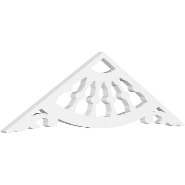 Ekena Millwork 1 in. x 36 in. x 10-1/2 in. (7/12) Pitch Wagon Wheel Gable Pediment Architectural Grade PVC Moulding