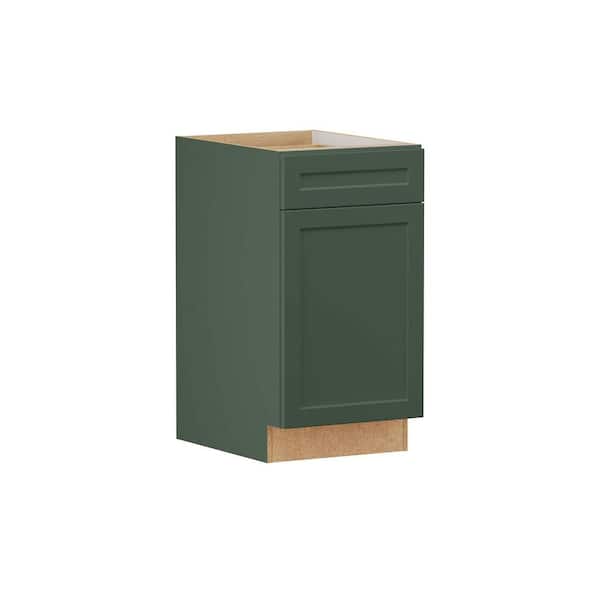 Designer Series Melvern 18 in. W x 24 in. D x 34.5 in. H Assembled Shaker Double Trash Can Base Cabinet in Forest