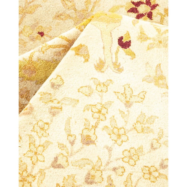 Mogul Ivory 8 ft. x 10 ft. Oriental Wool Indoor Area Rug