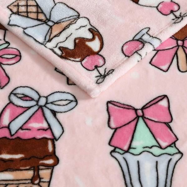 BETSEY JOHNSON Coquette Ice Cream 1-Piece Pink Plush Fleece 60 x
