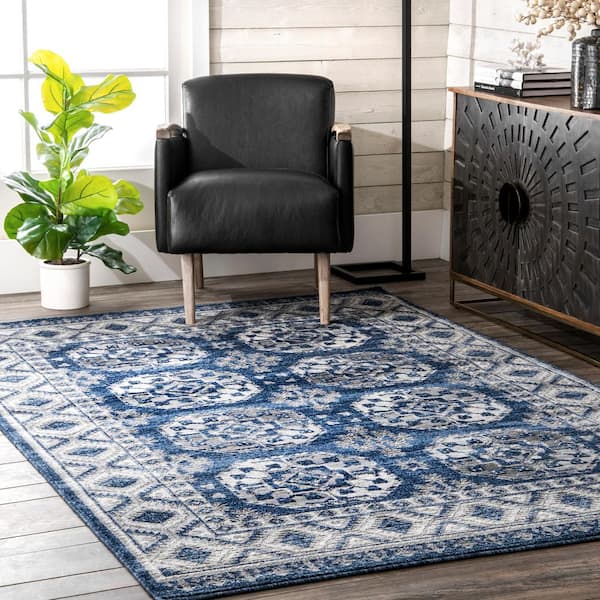 Shea Vintage Blue 10 ft. x 14 ft. Area Rug