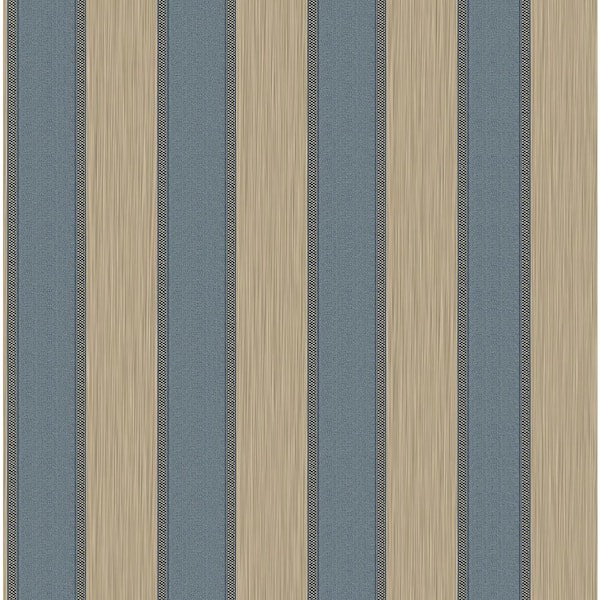 Unbranded Ornamenta 2 Blue/Dark Beige Classic Stripe Design Non-Pasted Wallpaper Roll (Cover 57.75 sq. ft.)