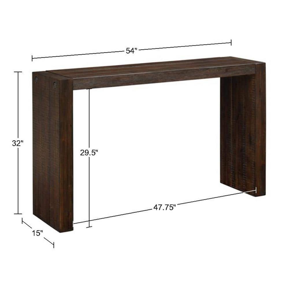 Monterey Dark Wood Rectangular Console Table with Brushed Finish