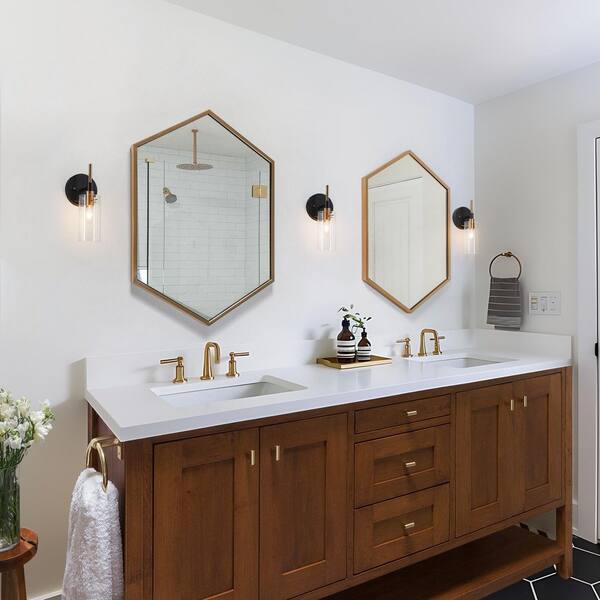 EDISHINE Farmhouse Vanity Lights For Bathroom, 2-Light Bathroom Vanity...