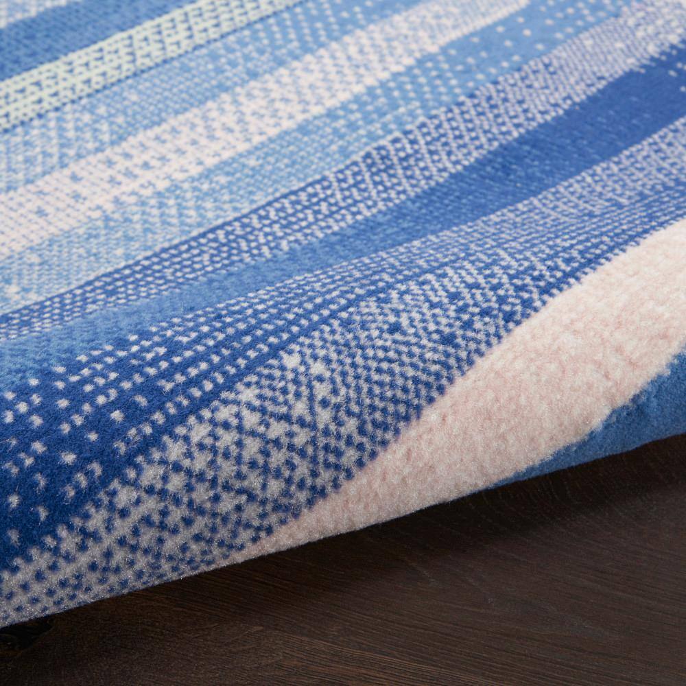 Whimsicle Blue Multicolor 8'4" x 11'6" Synthetic Stripe Rug