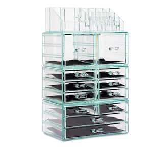 Sorbus Freestanding 6-Drawer 6.25 in. x 14.25 in. 1-Cube Cosmetic Organizer  in Acrylic Brown MUP-SET-42BRN - The Home Depot