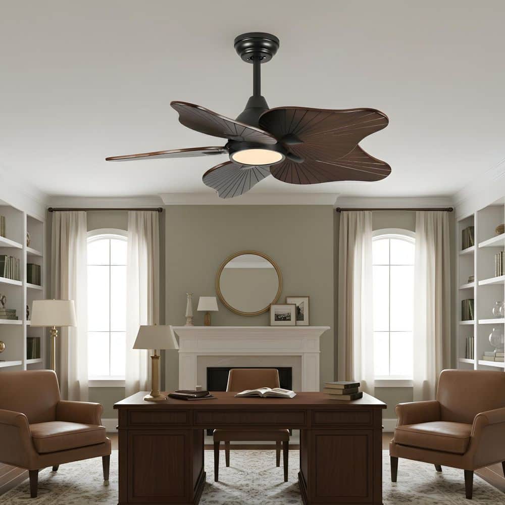44 in. LED Indoor Downrod Black Walnut Ceiling Fan with Light Kit, Remote/APP Controls price history on PriceWatchPro