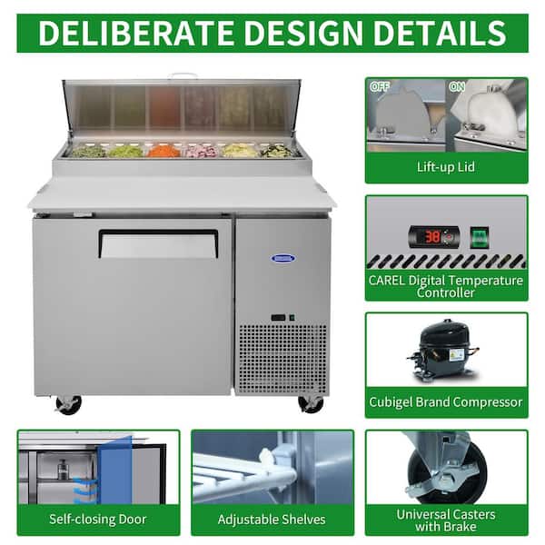 FIROMO 44 in. Coolers Pizza Prep Table with a Built-in