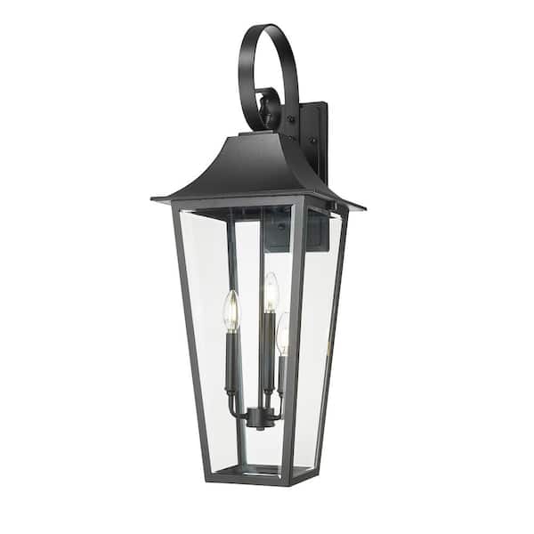 Filament Design Gannon 33.25 in. Black Outdoor Hardwired Wall Sconce with no bulbs included