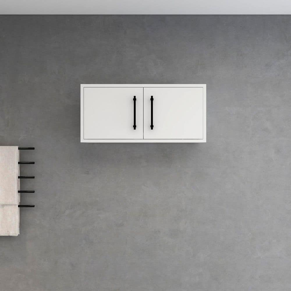 Victoria 29.7 in. W x 11.8 in. D x 13.78 in. H White Plywood Wall Overhead Floating Linen Cabinet in Gloss White price history on PriceWatchPro