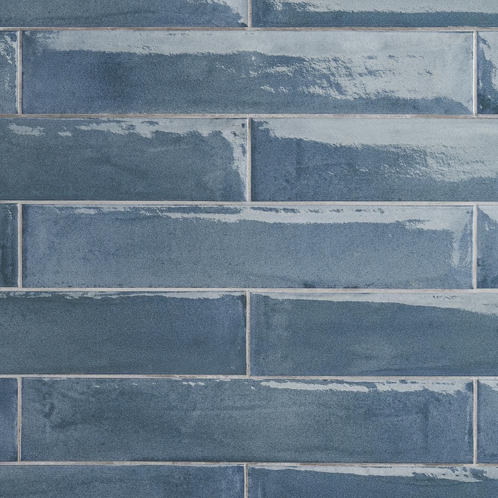 Tint 3x16 Polished Blue Porcelain Subway Wall Tile