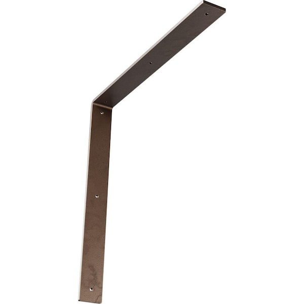 Ekena Millwork 18 in. x 2 in. x 18 in. Steel Hammered Dark Bronze Hamilton Bracket