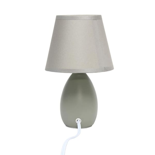 Mini Egg Oval Ceramic Gray Table Lamp, Simple Designs Mini Egg Oval Ceramic Table Lamp