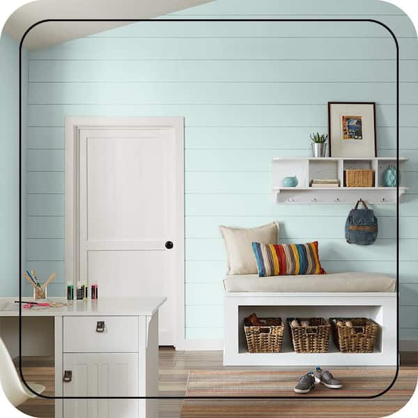 BEHR PREMIUM PLUS 8 oz. #T14-5 Sky Blue Satin Enamel Interior