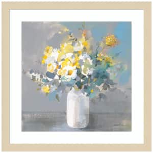 "Touch of Spring I White Vase" by Danhui Nai 1 Piece Wood Framed Giclee Home Art Print 17-in. x 17-in.
