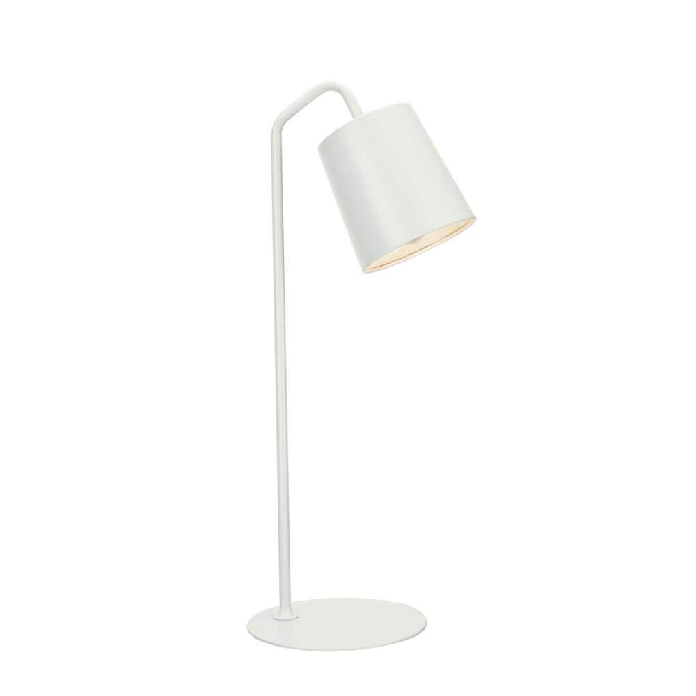 Milky White Metal Desk Lamp with Adjustable Shade