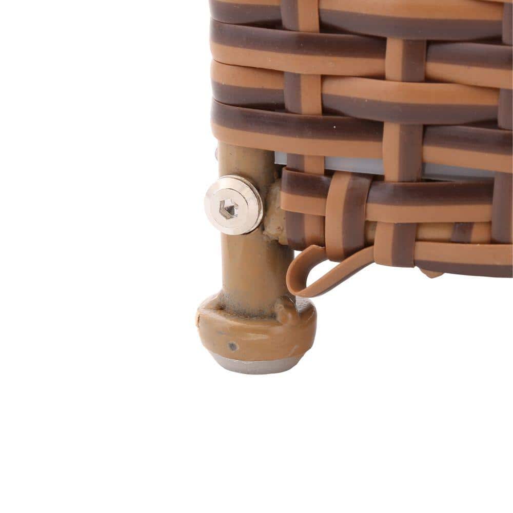 Honey Wicker and Steel 40" Outdoor Deck Storage Box