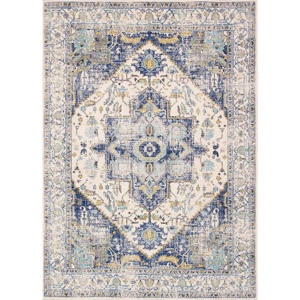 Pasargad Home Chelsea Ivory 10 ft. x 14 ft. Medallion Area Rug