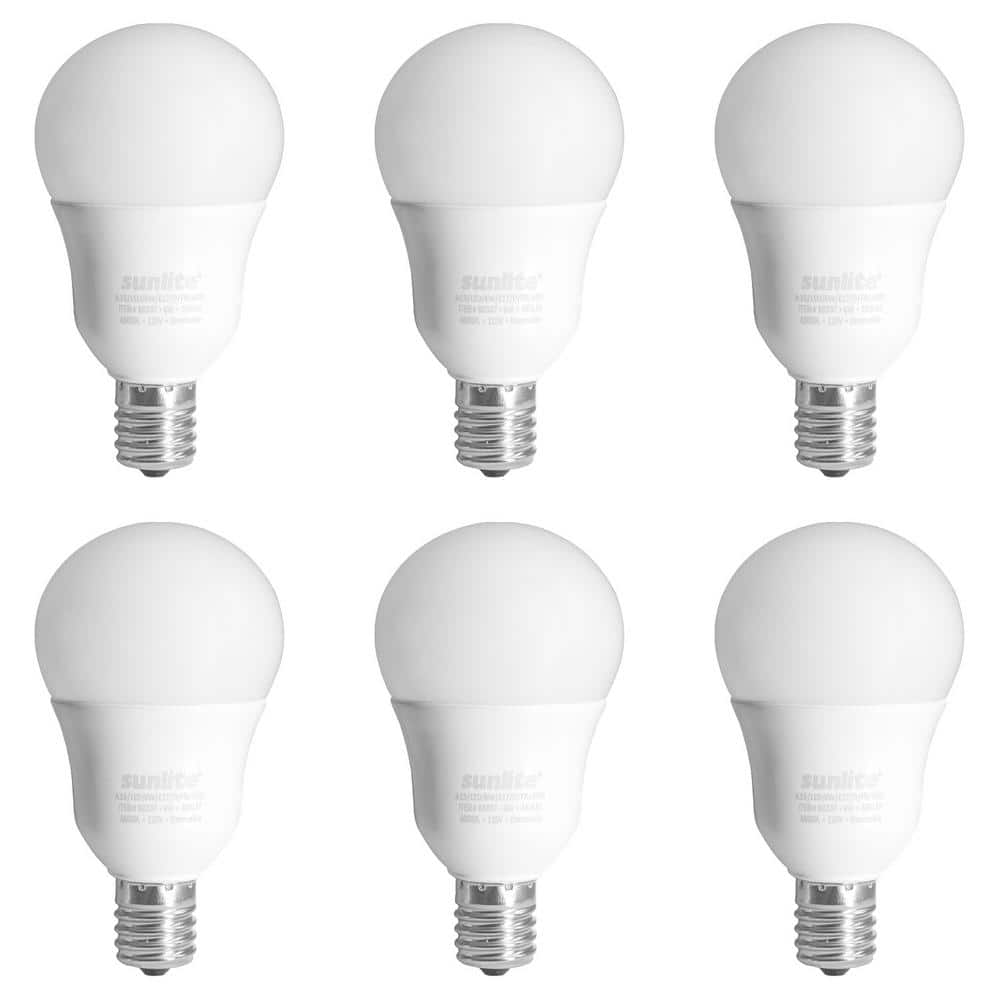 40-Watt Equivalent A15 Dimmable ETL Listed Intermediate Base E17 LED Light Bulb Cool White 4000K (6-Pack) -  Sunlite, HD41832