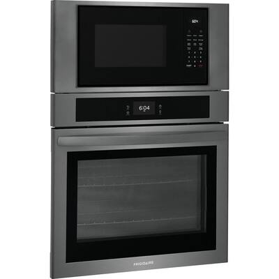 30 in. Electric Wall Oven with Built-In Microwave with Fan Convection in Black Stainless Steel