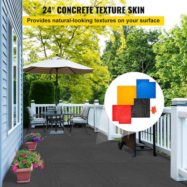 Concrete Texturing Skin 24 in. x 24 in. Concrete Stamps Mats Set Polyurethane Concrete Stamping Mats Slate Concrete