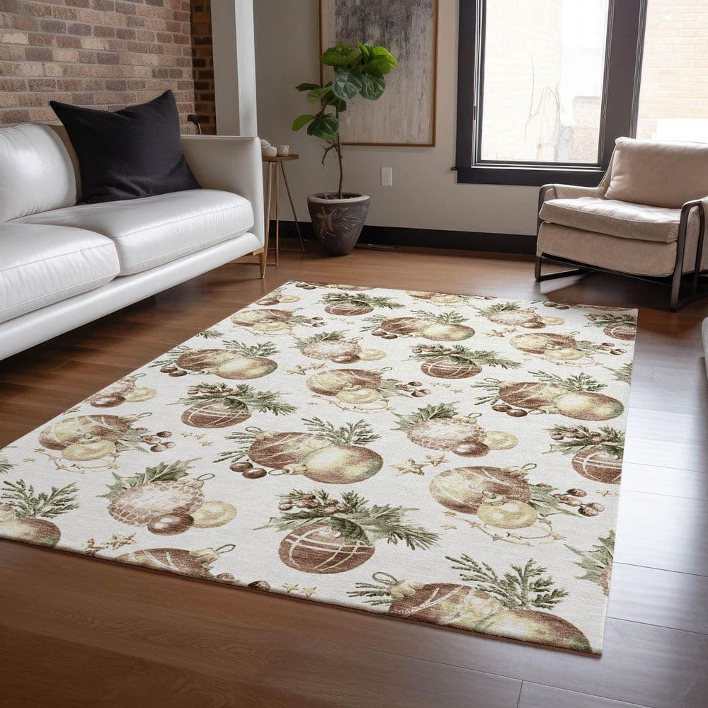 Chantille Machine Washable Indoor/Outdoor Abstract ACN1828 Ivory 5 ft. x 7 ft. 6 in. Area Rug price history on PriceWatchPro