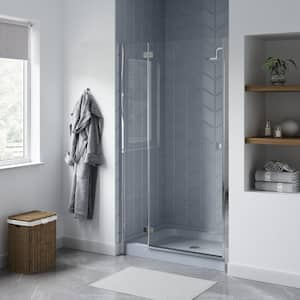 Voltaire 48 in. L x 36 in. W Alcove Shower Pan Base with Center Drain in Grey