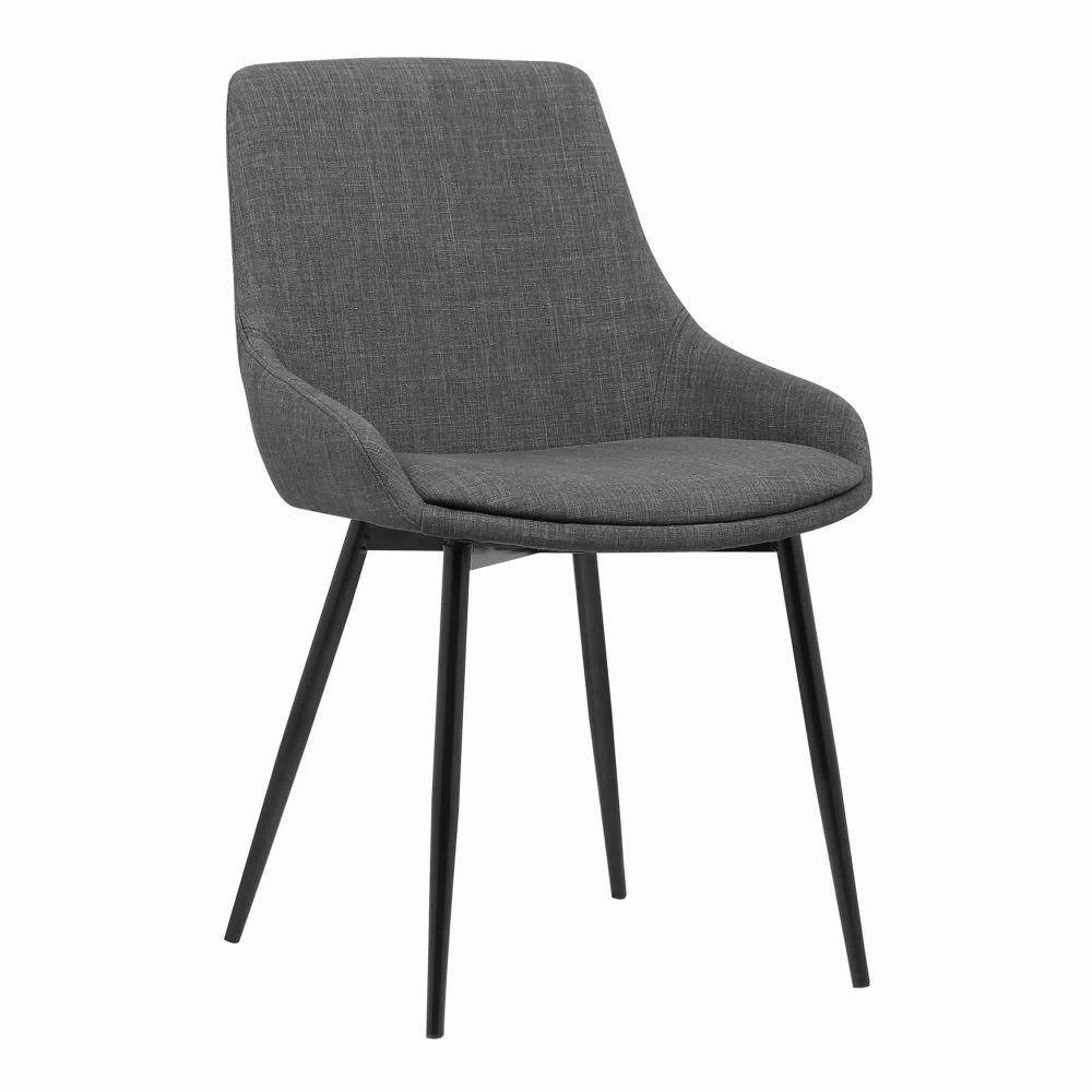 Benjara Black and Gray Fabric Upholstered Dining Chair with Metal Legs BM155594 The Home Depot