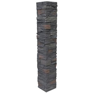 Country Ledgestone 8 in. x 8 in. x 47 in. Appalachian Gray Polyurethane Faux Stone Split Post Cover (2-Piece)