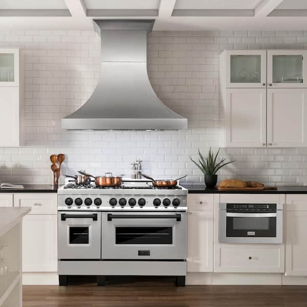 Autograph Edition 48 in. 7 Burner Double Oven Dual Fuel Range in Stainless Steel and Matte Black