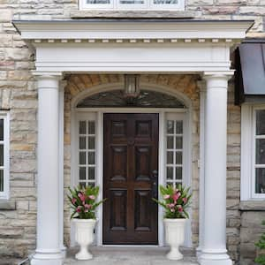 21 in. H. Light Aged White Cast Stone Fiberglass Sharp Leaf Urn