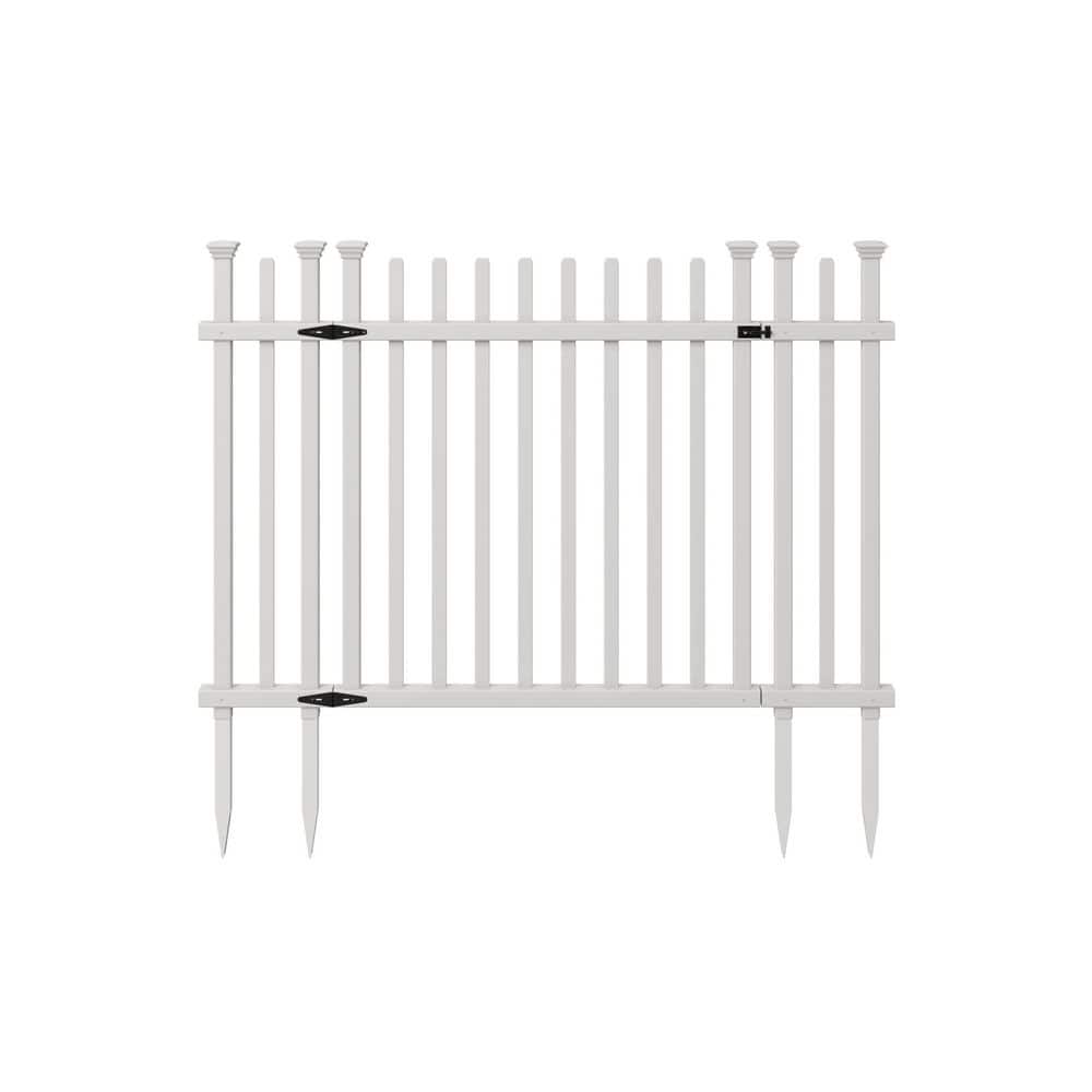 Zippity Outdoor Products 4.7 ft. x 3.4 ft. White Vinyl Burbank Fence Gate