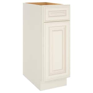 12 in. W. X 24 in. D X 34.5 in. H in Cameo White Plywood Ready to Assemble Base Kitchen Cabinet with 1-Drawer 1-Door