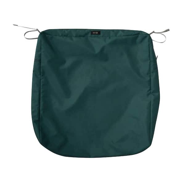 Classic Accessories Ravenna 21 in. W x 19 in. D x 5 in. H Rectangular Patio Seat Cushion Slip Cover in Mallard Green
