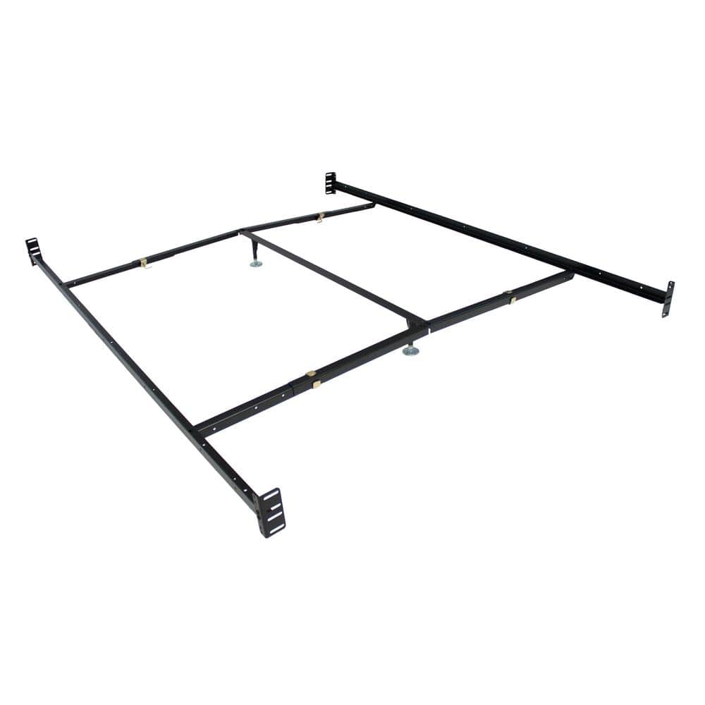 Queen Size Bolt-On Bed Frame Rails with Five adjustable glides and cross arms 