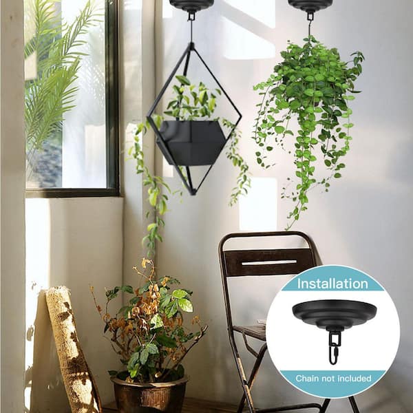 5-1/8 in. Black Metal Ceiling Canopy Kit, Round Chandelier Pendant Light Mounting Plate for Hanging Light Fixtures