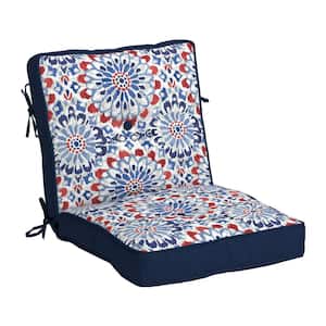 Plush PolyFill 21 in. x 20 in. Outdoor Dining Chair Cushion in Clark Blue