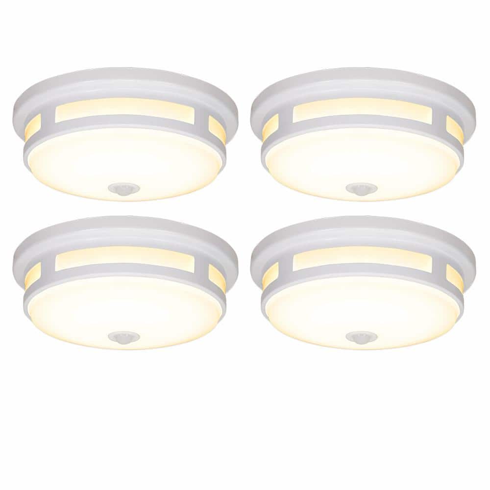 11 in. Round White Motion Sensing Indoor Outdoor LED Flush Mount Ceiling Light 830 Lumens 3000K 4000K 5000K (4-Pack) price history on PriceWatchPro