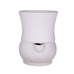 6 in. Dia x 8 in. H Composite Self Watering Belly Pot in White