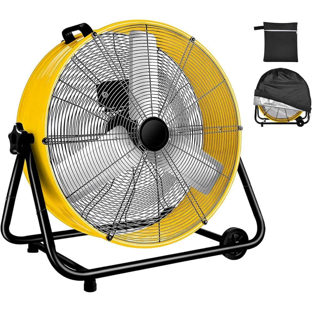 Simple Deluxe 24 Inch Industrial Wall Mount 3 Speed Commercial Ventilation Metal Fan For Warehouse, Workshop, Factory And Basement, Black