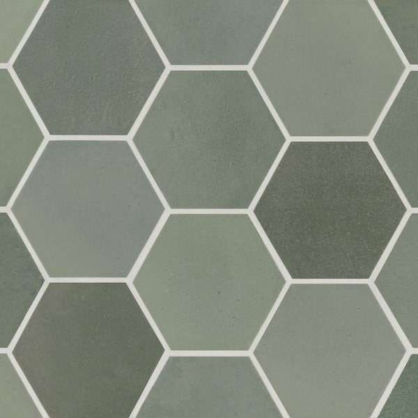 Celine Hexagon 4 in. x 5 in. Matte Sage Porcelain Floor Tile (4.68 sq. ft. /Case)
