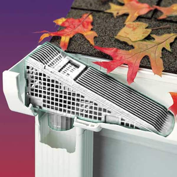 The Wedge 5 in. Gutter Guard Kit with Scoop Gray (4-Pack)