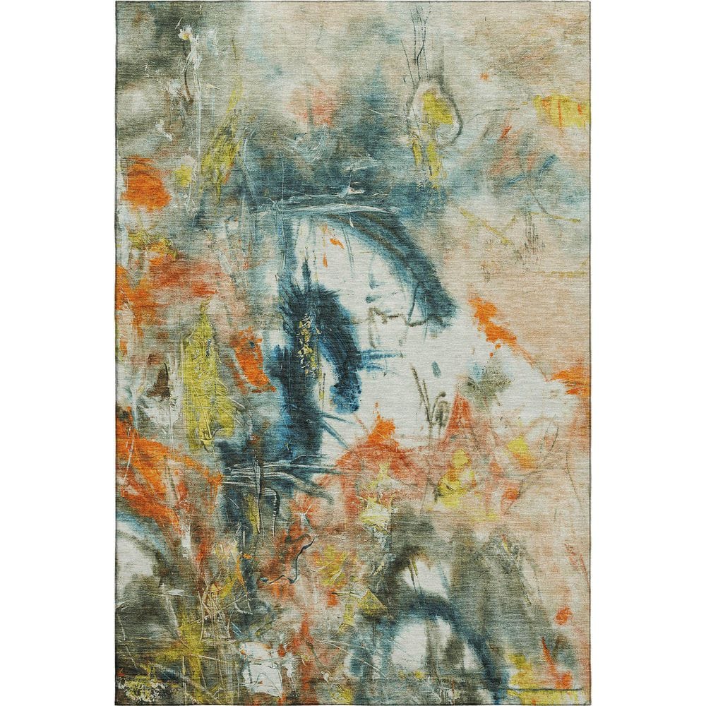 Mayfield Premium Machine Washable Abstract AMF2202 Sage 5 ft. x 7 ft. 6 in. Area Rug price history on PriceWatchPro