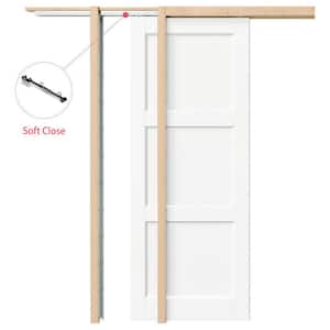 TENONER 64 in. x 80 in. White Primed 5-Panel Core Pine Wood