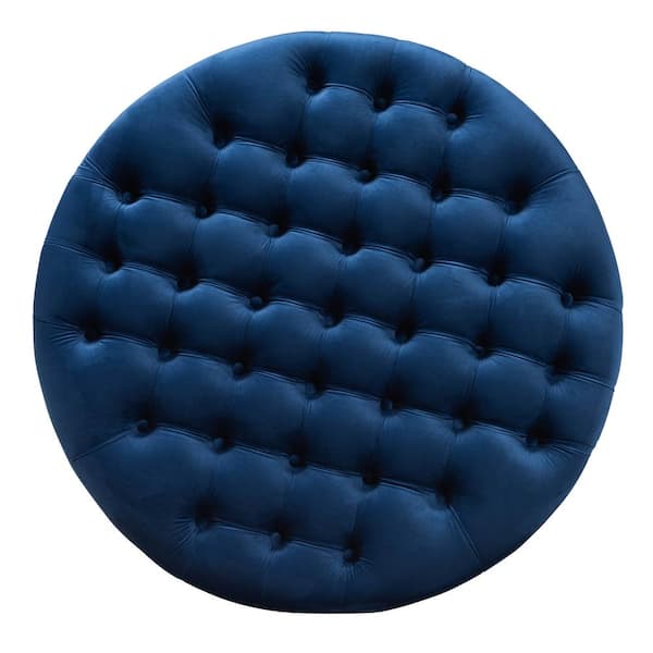 Baxton Studio Iglehart Royal Blue Ottoman 154 9363 HD The Home Depot