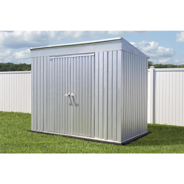 Arrow Galvalume 8 ft. W x 5 ft. D Metal Steel Storage Shed Garden/Patio with Swing Doors, 40 sq. ft.