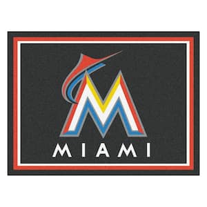 MLB Miami Marlins Black 8 ft. x 10 ft. Indoor Area Rug