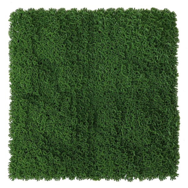 Green Smart Dekor 19.68 in. x 19.68 in. Green Velvet Artificial Moss Hedge Panels Set of 4