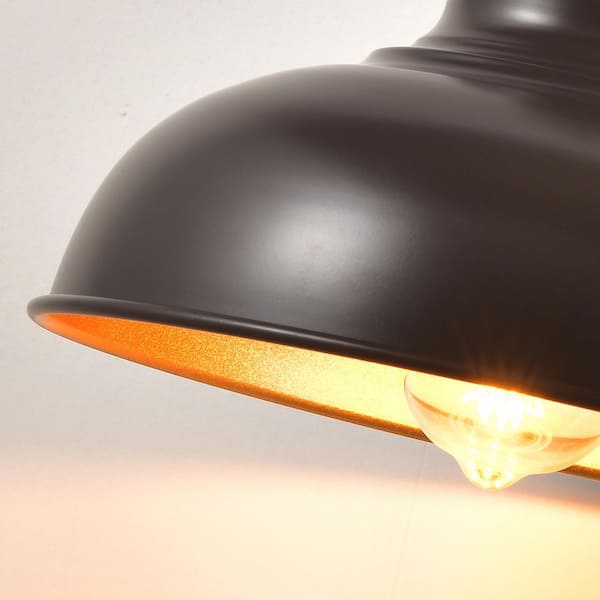 Chocolate and Gold Motion Sensing Dusk to Dawn Farmhouse Outdoor Barn Light Wall Sconce (Set of 2)