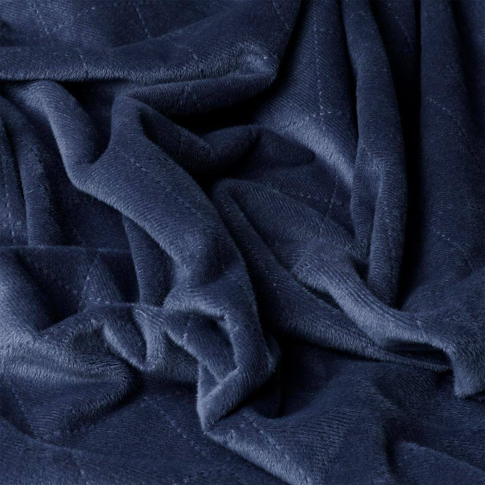 Navy Soft Plush Heavy Weight Knitted Blanket, 48" x 72"